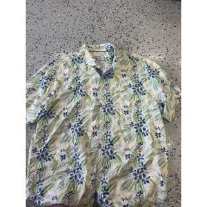 Tommy Bahama Floral Camp Shirt Mens XL Button Up Short Sleeve